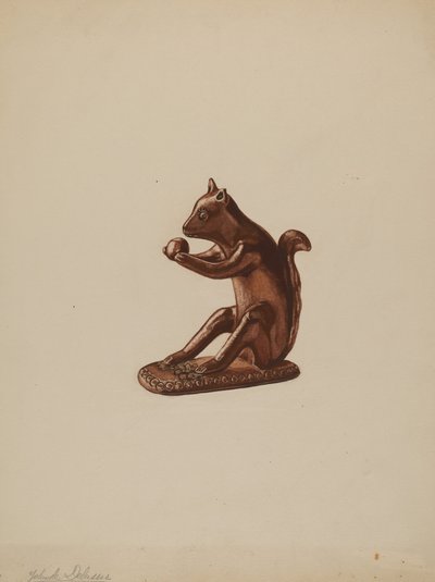 Squirrel Statuette by Yolande Delasser