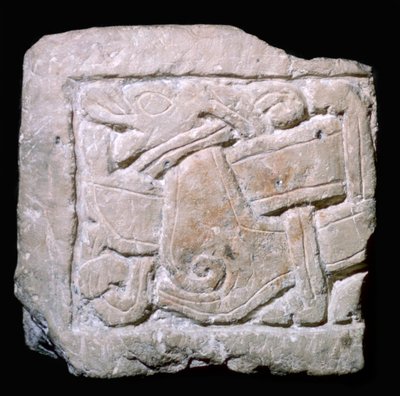 Carved Jellinge style Viking grave-slab from York by York Master