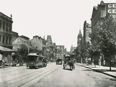 Collins Street, Looking West from Russell Street, Melbourne, Australia, 1895 by York and Son