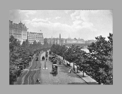 The Thames Embankment, from Charing Cross Station, London, c1900 by York and Son