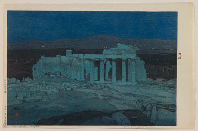 Ancient Ruins of Athens (Acropolis — Night) by Yoshida Hiroshi