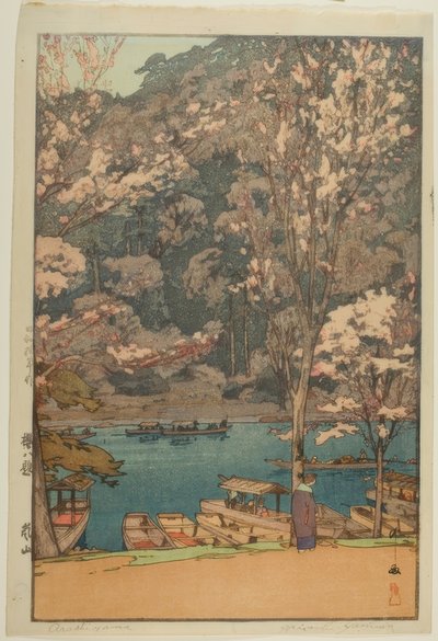 Arashiyama, from the series "Eight Scenes of Cherry Blossoms" by Yoshida Hiroshi