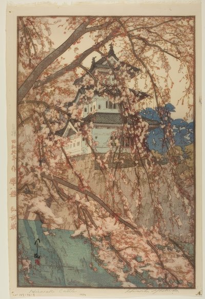 Hirosaki Castle, from the series "Eight Views of Cherry Blossoms" by Yoshida Hiroshi