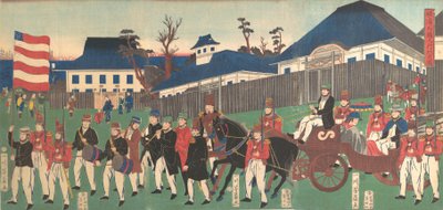 Picture of a Procession of Foreigners at Yokohama by Yoshikazu