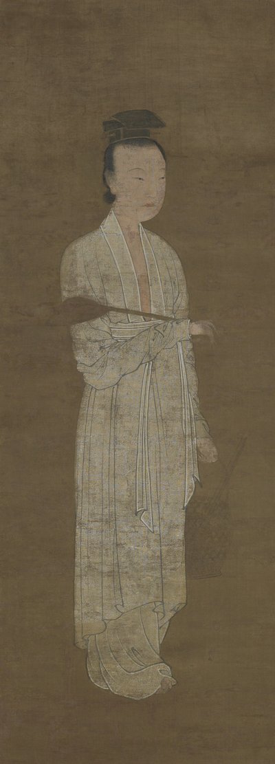 Portrait of a woman in white: Lu Meiniang by Yuan Dynasty Chinese School