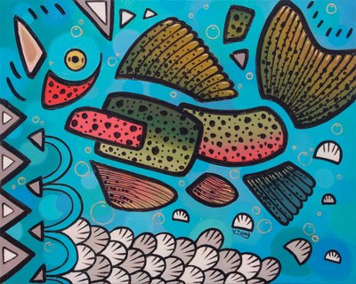 Freshwater Fishes Rainbow Trout by Yue Zeng