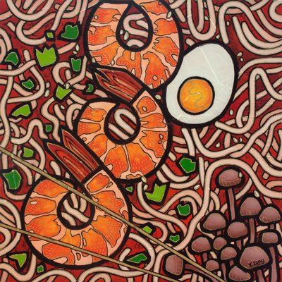 Ramen Noodle Shrimp by Yue Zeng