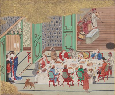 Dutch banquet, Nagasaki Christmas Eve, from Bankan-zu by Yushi Ishizaki