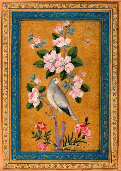Bird Perching on a Blossoming Branch by Yusuf Zaman