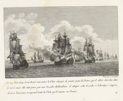 Jan Bart Recaptures Grain Ships from a Dutch Squadron, 1694 by Yves Marie Le Gouaz