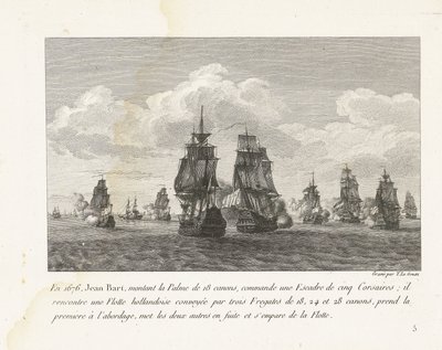 Jan Bart Attacks a Dutch Fleet with His Squadron, 1676 by Yves Marie Le Gouaz