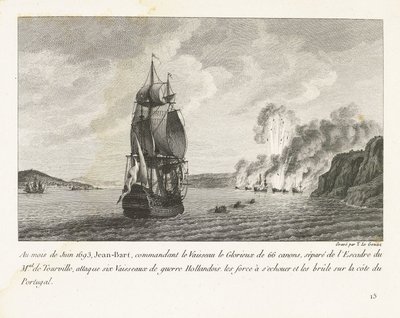 Jan Bart Attacks Six Dutch Ships off the Coast of Portugal, 1693 by Yves Marie Le Gouaz