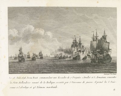 Encounter between a fleet under Jan Bart and a Dutch fleet, 1696 by Yves Marie Le Gouaz