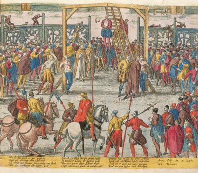 The Execution of Spell of Brabant, who had brought other innocent people back to life by Zacharias (school of) Dolendo