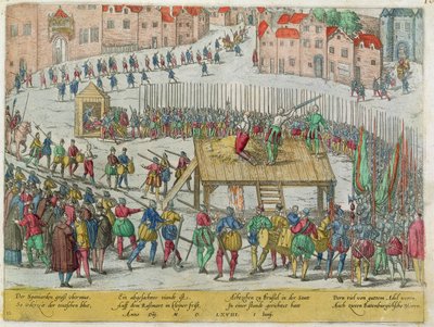The Execution of Twenty Noble Leaders including Counts Egmont and Horn by the Duke of Alva in Brussels by Zacharias (school of) Dolendo