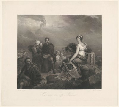 Corinne with a Lyre at Capo Miseno by Zachée Prévost