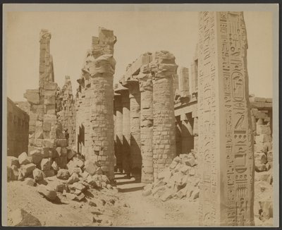 Karnak, Obelisk Touthmes I and Colonnade of the Hall by Zangaki