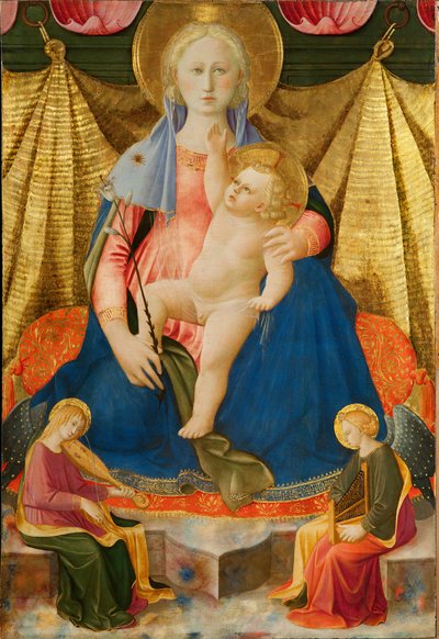 The Madonna of Humility with Two Musician Angels by Zanobi Strozzi