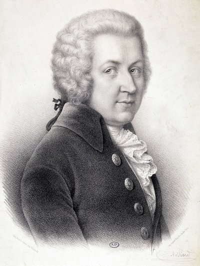 Portrait in bust of Wolfgang Amadeus Mozart (1756-1791), engraving by Zephirin Felix Jean Marius Belliard