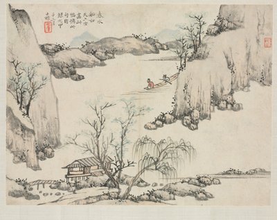 Landscape Album in Various Styles: Boating in Spring Water, 1684 by Zha Shibiao
