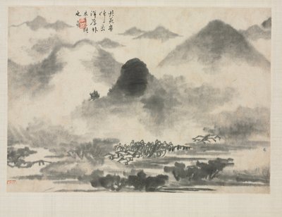 Landscape Album in Various Styles: Landscape after Mi Fei, 1684 by Zha Shibiao