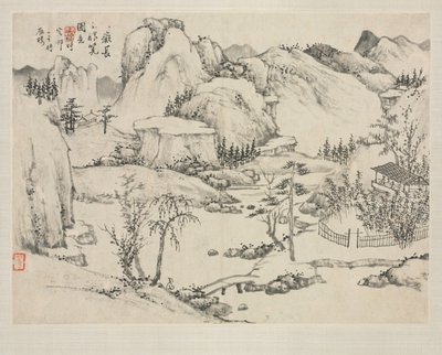 Landscape Album in Various Styles: Scenery of Mt. Changbai after Huang Gongwang by Zha Shibiao