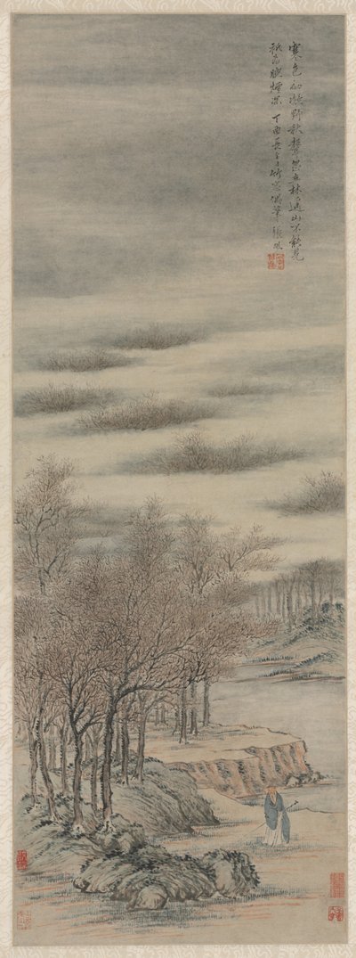 Listening to the Sound of Autumn in a Misty Grove by Zhang Feng