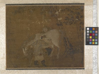 Grooms Combing White Horse by Zhao Mengfu Chao Meng Fu or