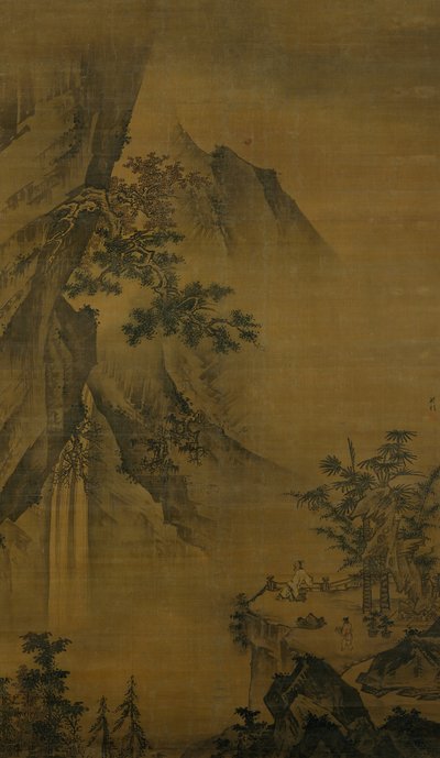 Scholar Looking at a Waterfall by Zhong Li