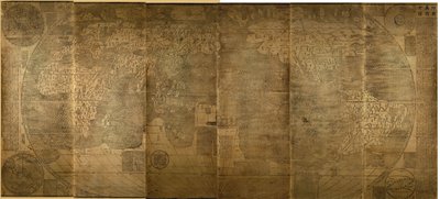 Kunyu Wanguo Quantu A Map of the Myriad Countries of the World, 1602 by Zhong Wentao