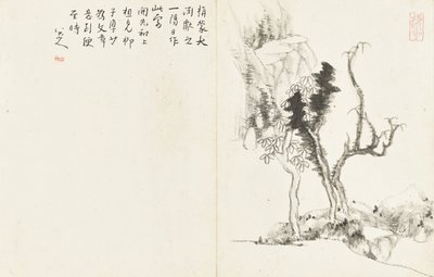 Landscapes and Flowers, Album of Six Leaves by Zhu da Bada Shanren
