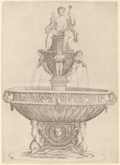 Fountain with Statue of Neptune by Zoan Andrea
