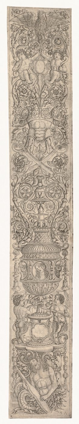 Ornament Panel: Triton and Two Infant Satyrs by Zoan Andrea