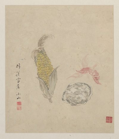 Corn, Lotus Root, and Water Chestnut by Zou Yigui
