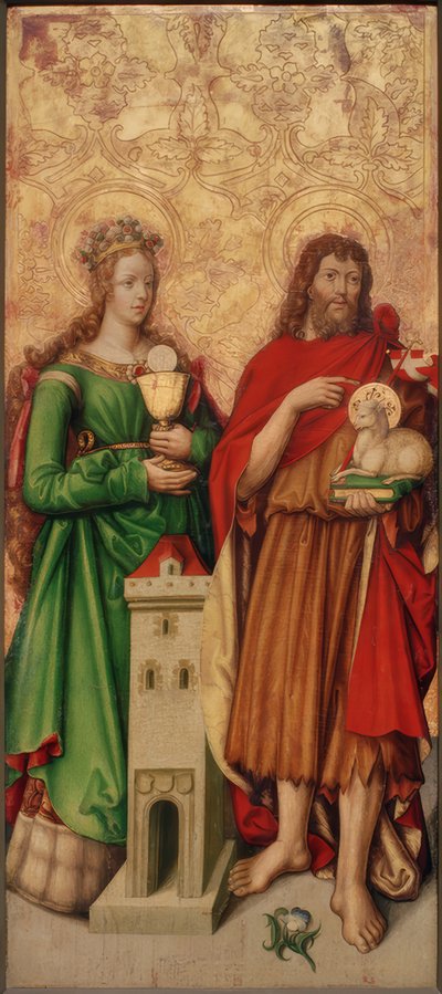 Saint Barbara and John the Baptist by Zürcher Veilchenmeister