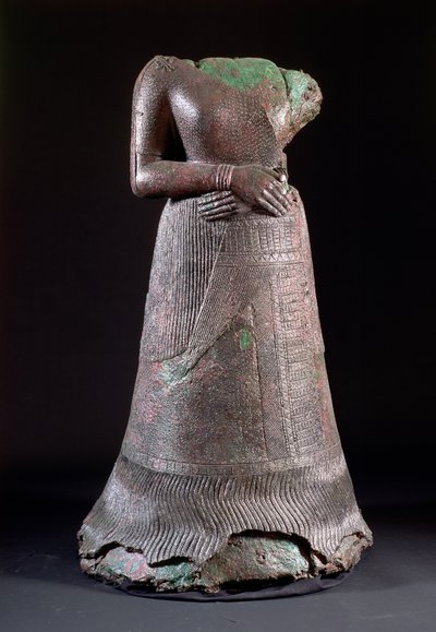 Statue of Queen Napirasu, wife of Untash-Napirisha, an Elamite king of the 12th century BC, found at Susa, Iran, c.1250 BC by Hippolyte Lalaise Devéria