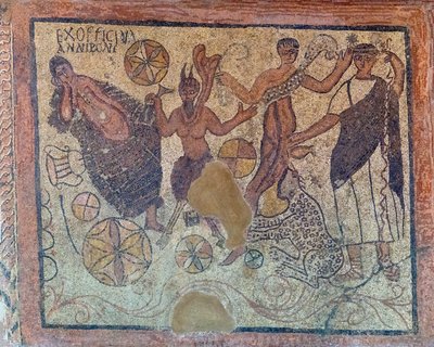 4th Century AD Roman Mosaic Depicting a Bacchic Scene by . .
