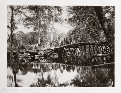 A Military Bridge Over the Chickahominy, Virginia, USA, c. 1862 by Ferdinand Georg Waldmuller