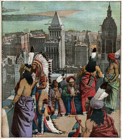 Black feet Native Americans in New York by Ferdinand Georg Waldmuller