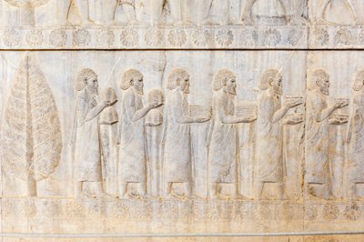Ancient Relief of the Achaemenids; Delegation of the Ionians; Apadana Palace; Archaeological Site; Ancient Persian City Persepolis; UNESCO World Heritage Site; Fars Province; Iran; Asia by Frederick (attr. to) Barnard