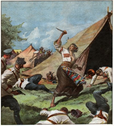 Arrestation of a gypsy queen by . .