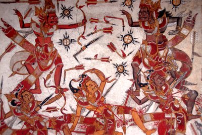 Ceiling Painting in the Royal Palace; Battle of the Gods; Kerta Gosa; Taman Gili Palace; Klungkung; Semarapura; Bali; Indonesia; Southeast Asia; Asia by Frederick (attr. to) Barnard