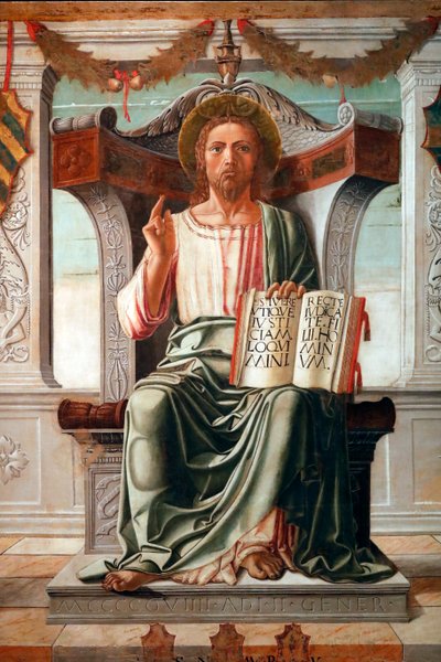 Christ Blessing, Saviour of the World by Maestro del Cattaver by . .