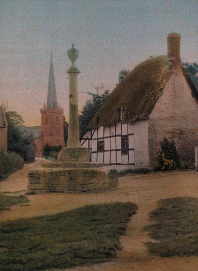 Thatched cottage by Frederick (attr. to) Barnard