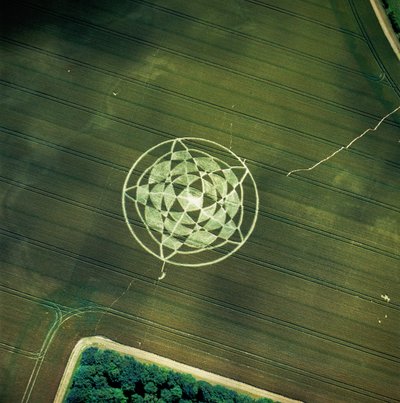 Crop circle in wheat field, Avebury Henge, Wiltshire, 22nd June 2002 by Ferdinand Georg Waldmuller