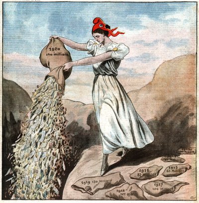 Deficit of France in 1920 by Ferdinand Georg Waldmuller
