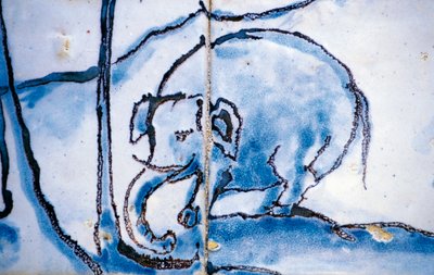 Elephant, Azulejos Tiles (detail) by Georg Carl Heinrich Dollmann