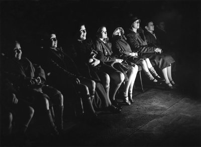 Children at the cinema watching a Walt Disney film by Ferdinand Georg Waldmuller