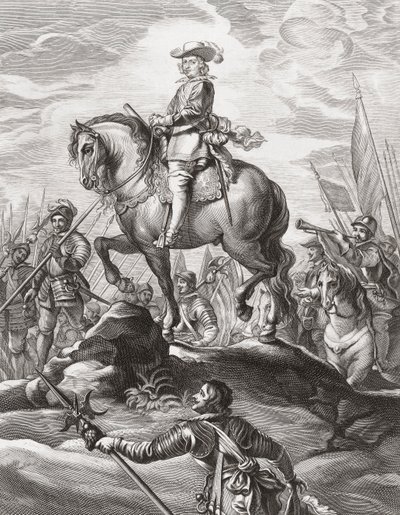 Ferdinand of Austria Leading Troops Over Alps, July 1634 by . .