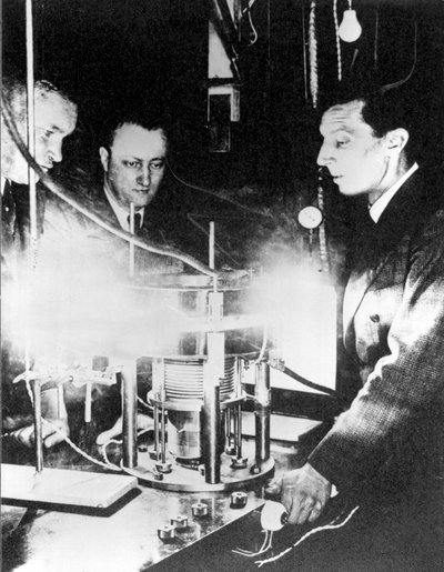 Frederic Joliot, Hans Halban and Lew Kowarski, c. 1939 by Ferdinand Georg Waldmuller